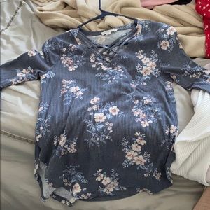 a long sleeve shirt with v neck